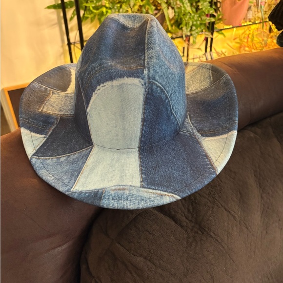 🆕Blue Patchwork Denim Cowgirl Hat. OS. NWT. - Picture 2 of 9